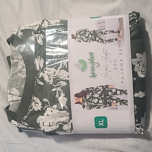 Brand New Honeydew Super Soft Olive Floral Pajama, 2-Piece Set, Size XL - Picture 3 of 5